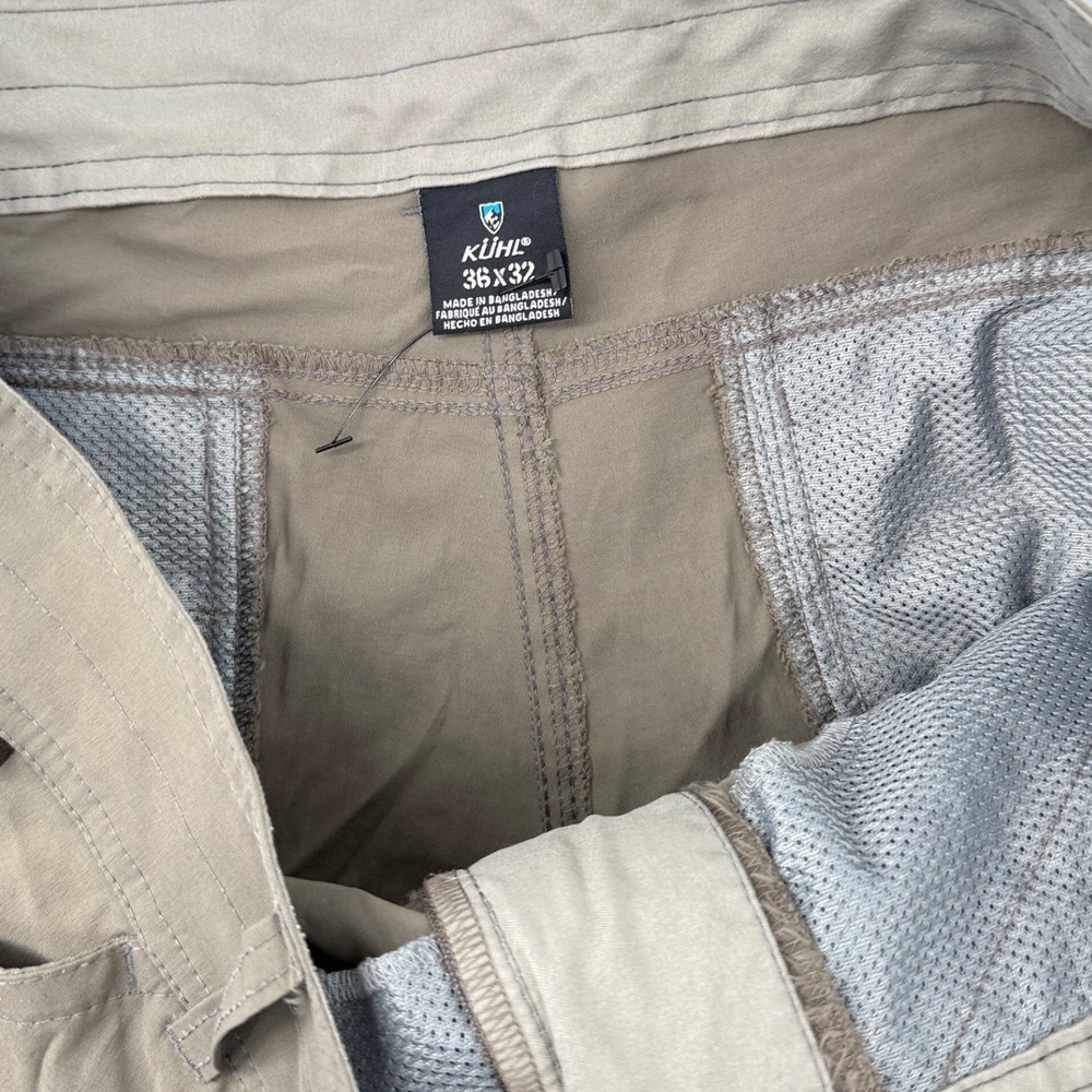 Kuhl Radikl Mens Hiking Pants 36x32 Khaki Tan Nylon Stretch Outdoor Trousers - Picture 2 of 16